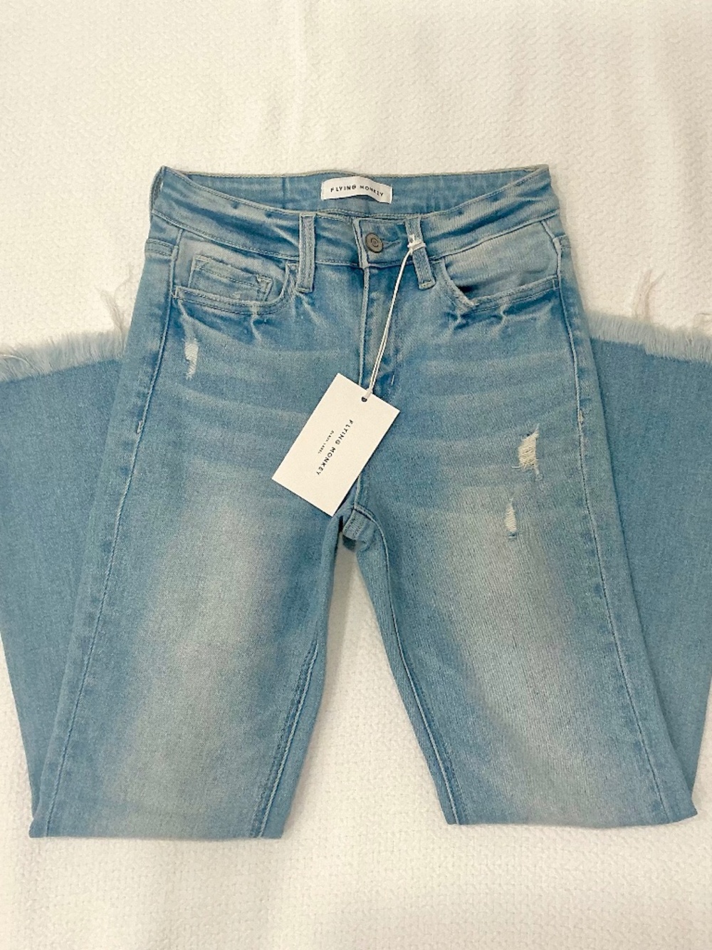 NEW with Tags! Flying Monkey Addi Jeans - Size 24 - Distressed / frayed / flared